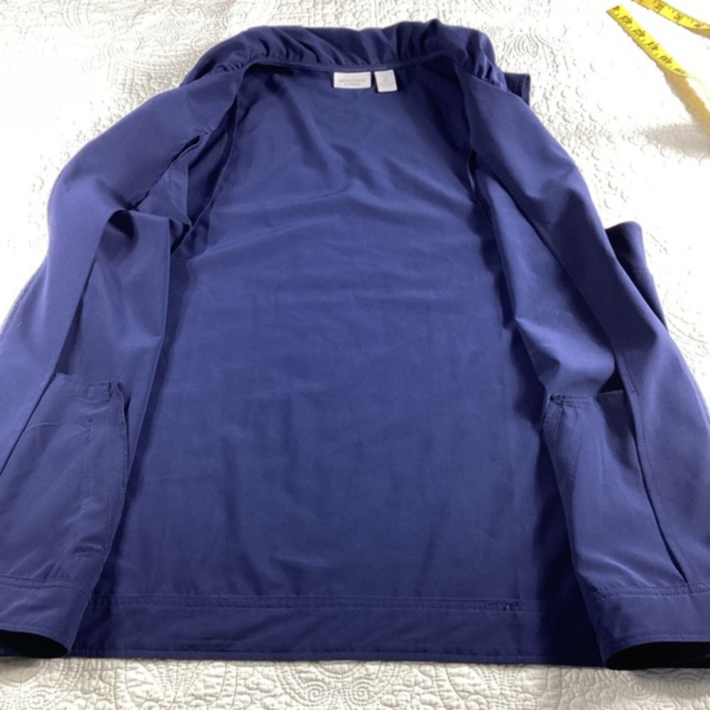 Chico’s Weekend Athleisure Jacket Sleeveless Navy Blue‎ Size 2 Full Zip - Picture 4 of 10